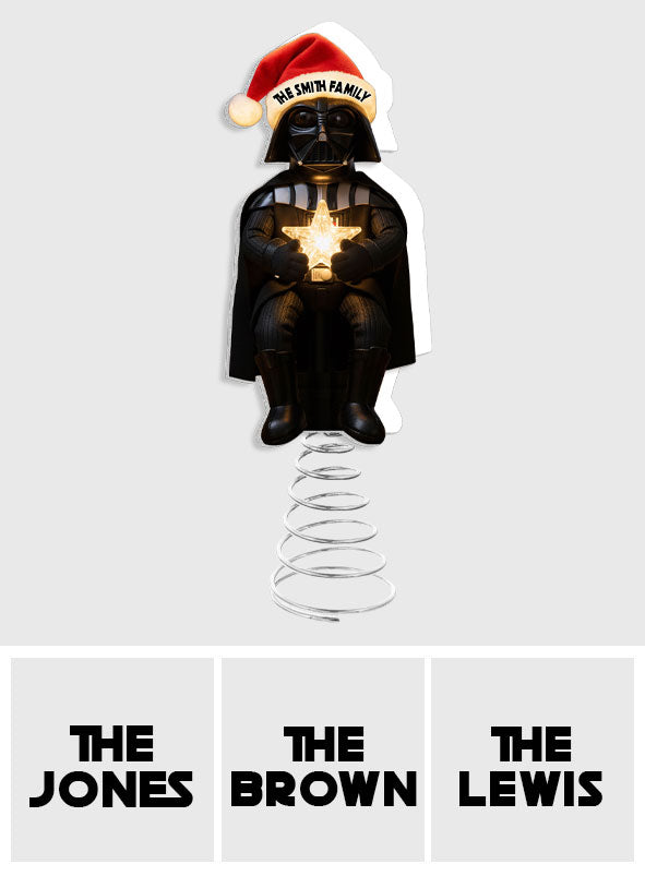 Personalized LED Star Wars Tree Topper Custom Family Name Gift LED Light Tree Topper GradoCreations