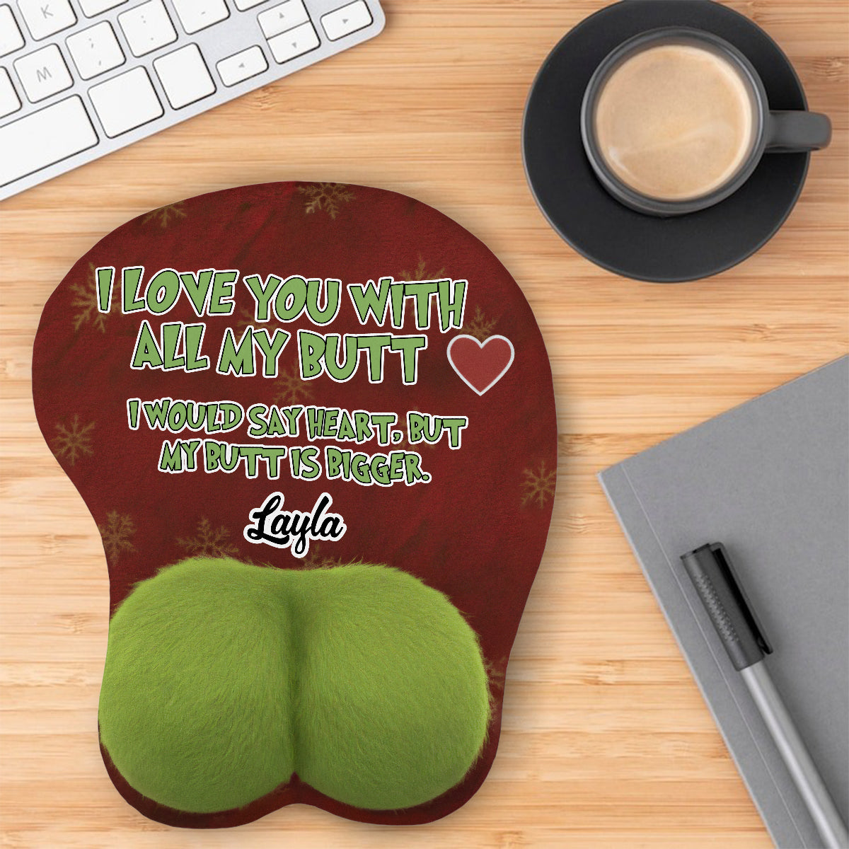 Personalized 3D Mouse Pad Funny Gift for Him Christmas 3D Mouse Pad GradoCreations