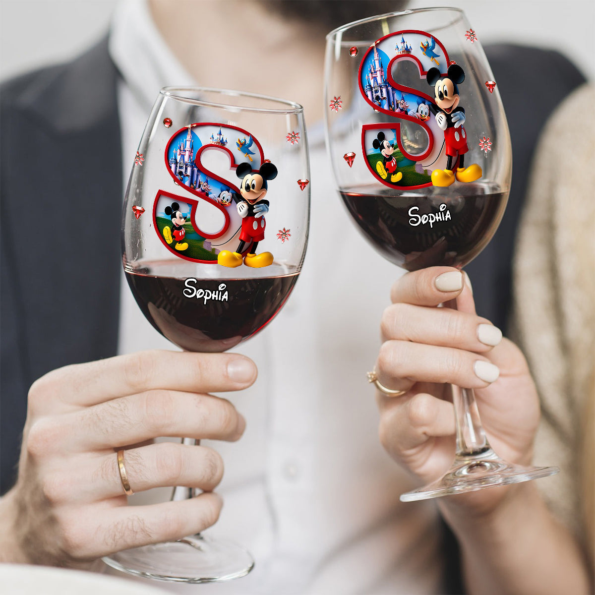 Personalized 13.5oz Wine Glass with Long Stem for Christmas Gift Wine Glass With Long Stem GradoCreations