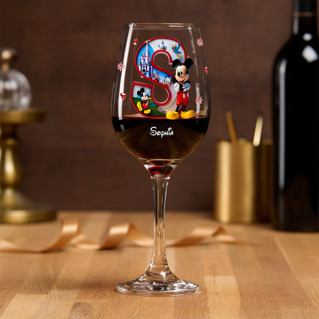 Personalized 13.5oz Wine Glass with Long Stem for Christmas Gift Wine Glass With Long Stem GradoCreations