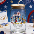 Personalized 250th Anniversary Glass Can with Straw & Lid Gift Can Glass GradoCreations