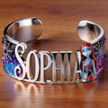 Personalized Nightmare Cuff Bracelet Custom Name Gift for Her Shaped Cuff Bracelet GradoCreations