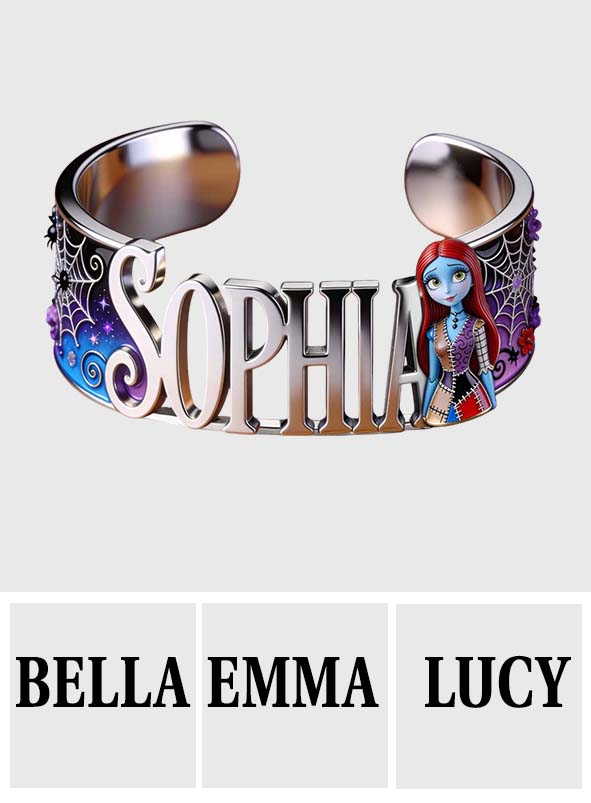 Personalized Nightmare Cuff Bracelet Custom Name Gift for Her Shaped Cuff Bracelet GradoCreations