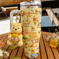 Personalized Winnie the Pooh Tumbler With Handle Gift for Kids Tumbler With Plush Charm GradoCreations