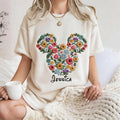 Personalized Floral Mouse Ears All Over Shirt for Women All Over Shirt GradoCreations