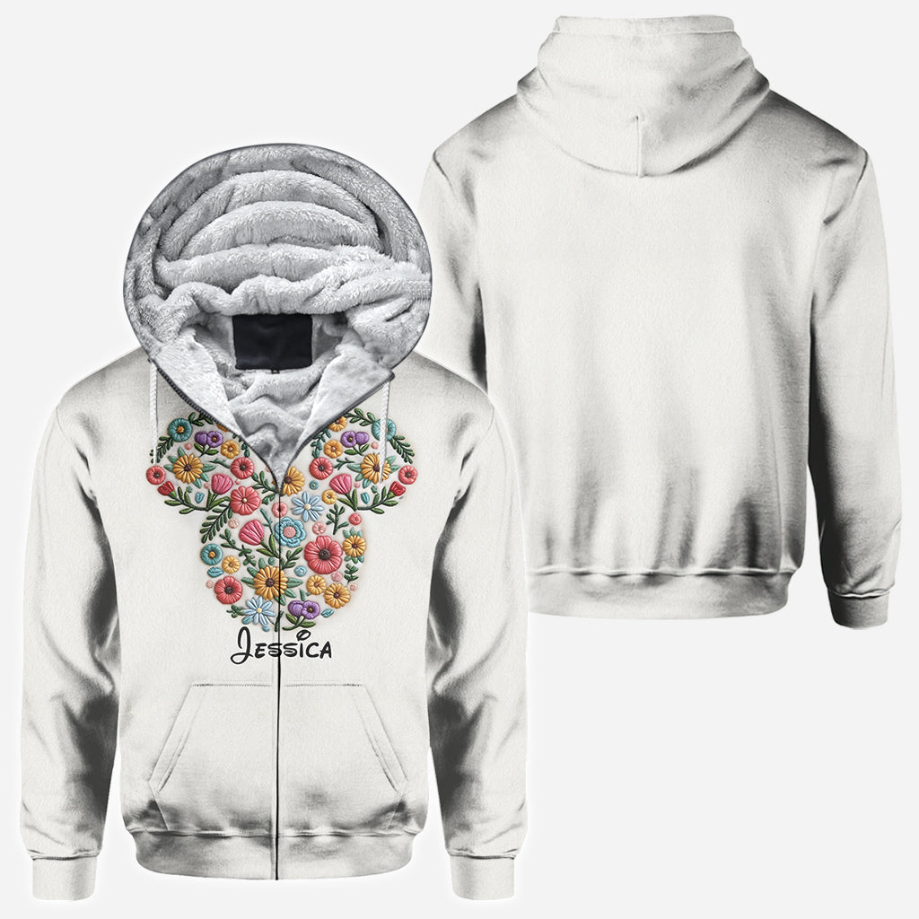 Personalized Floral Mouse Ears All Over Shirt for Women All Over Shirt GradoCreations