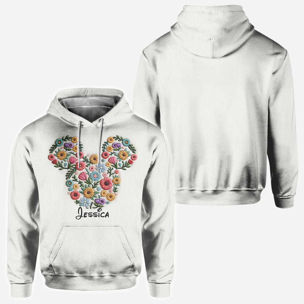 Personalized Floral Mouse Ears All Over Shirt for Women All Over Shirt GradoCreations