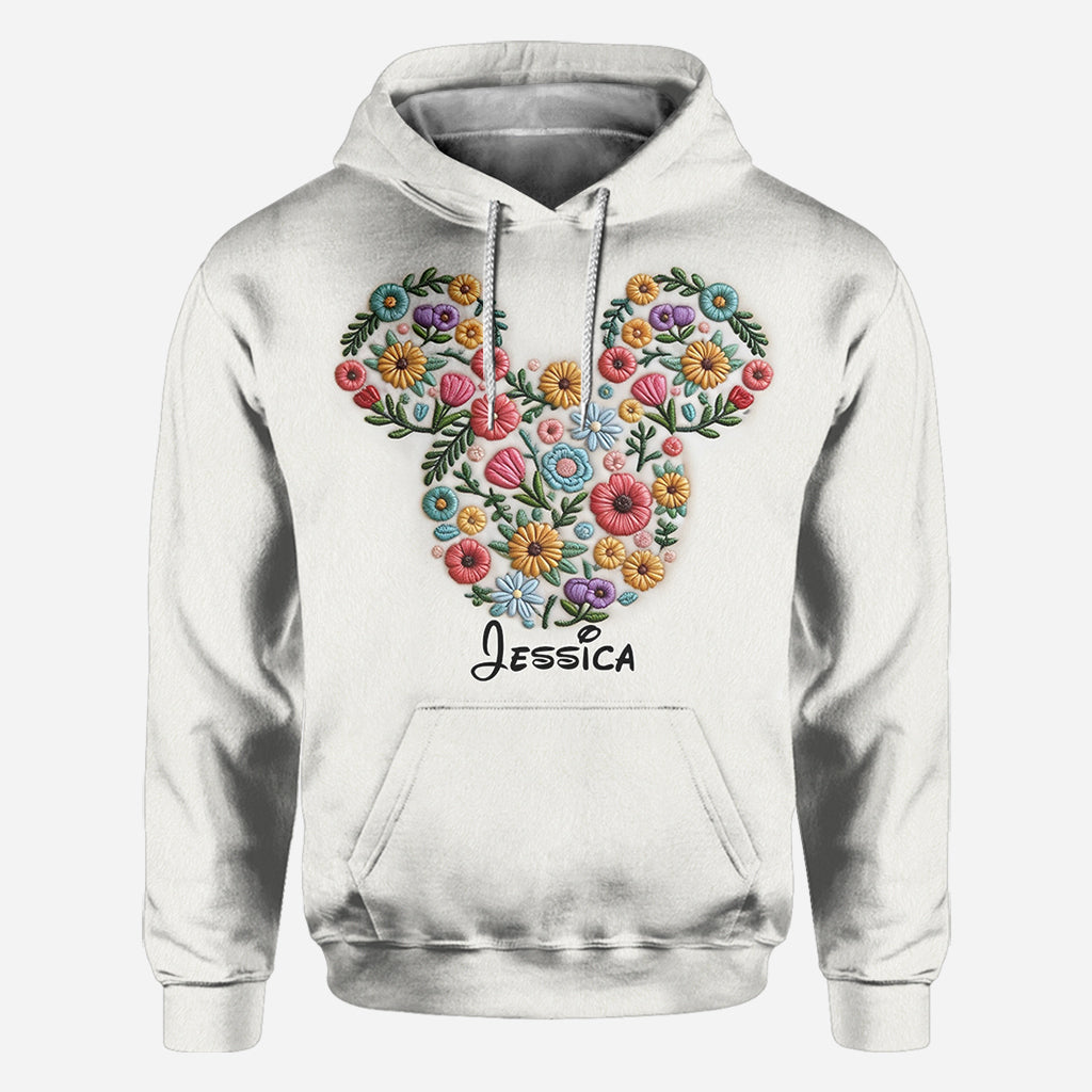 Personalized Floral Mouse Ears All Over Shirt for Women All Over Shirt GradoCreations