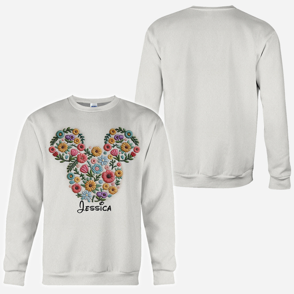 Personalized Floral Mouse Ears All Over Shirt for Women All Over Shirt GradoCreations