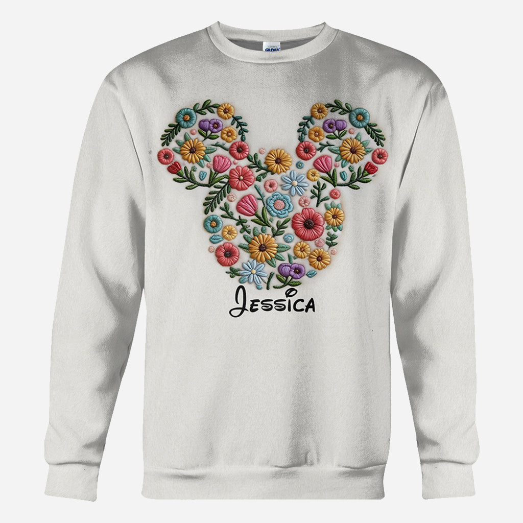 Personalized Floral Mouse Ears All Over Shirt for Women All Over Shirt GradoCreations