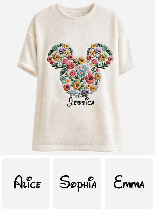 Personalized Floral Mouse Ears All Over Shirt for Women All Over Shirt GradoCreations