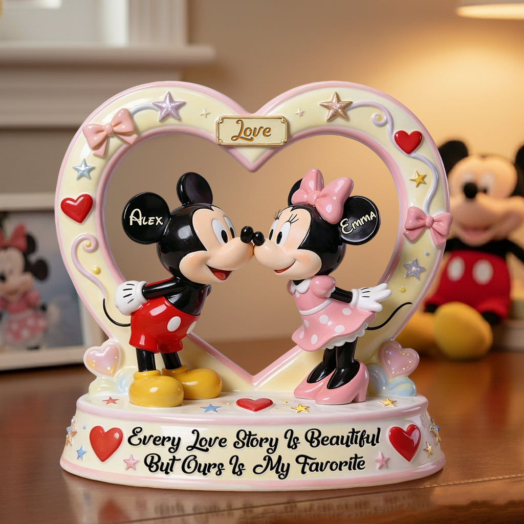 Personalized Mickey and Minnie Acrylic Heart Plaque Gift Custom Shaped Acrylic Plaque GradoCreations