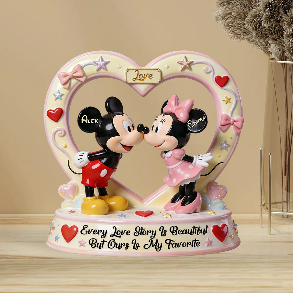 Personalized Mickey and Minnie Acrylic Heart Plaque Gift Custom Shaped Acrylic Plaque GradoCreations