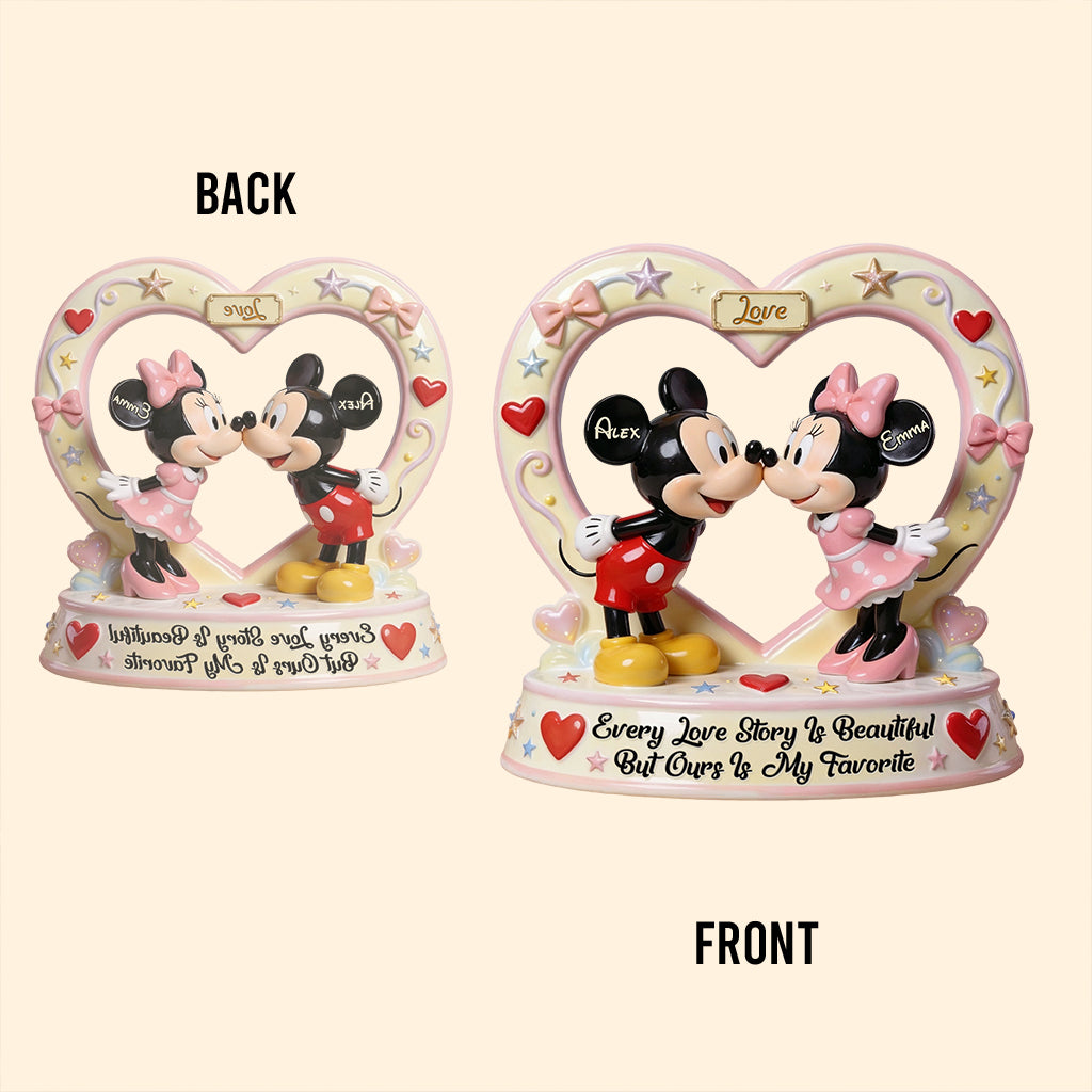 Personalized Mickey and Minnie Acrylic Heart Plaque Gift Custom Shaped Acrylic Plaque GradoCreations