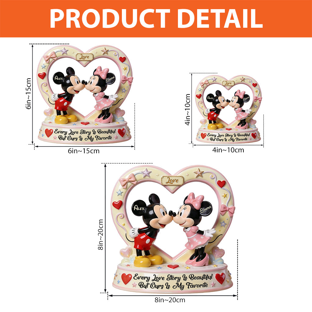 Personalized Mickey and Minnie Acrylic Heart Plaque Gift Custom Shaped Acrylic Plaque GradoCreations