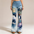 Personalized Star Wars Flare Leggings with Baby Yoda for Girls Flare Leggings GradoCreations