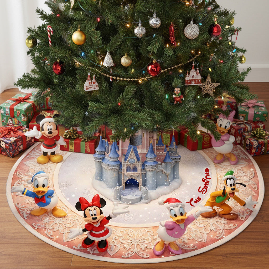 Personalized Mouse Shaped Christmas Tree Skirt for Unique Holiday Décor Shaped Tree Skirt GradoCreations