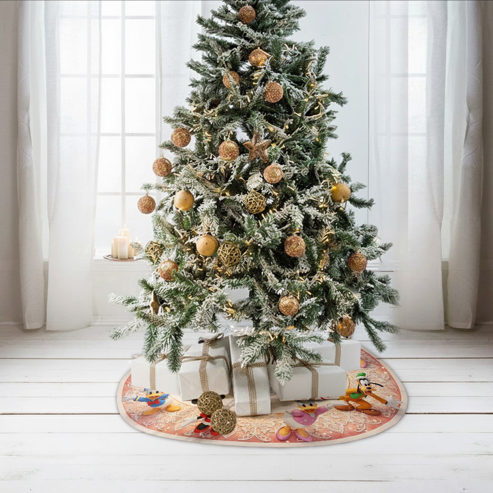 Personalized Mouse Shaped Christmas Tree Skirt for Unique Holiday Décor Shaped Tree Skirt GradoCreations