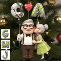 Personalized Transparent Couple Ornament Unique Gift for Christmas One-sided Ornament GradoCreations