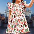 Personalized Christmas Cookies Ruffle Sleeve Dress for Kids Kid Ruffle Sleeve Dress GradoCreations