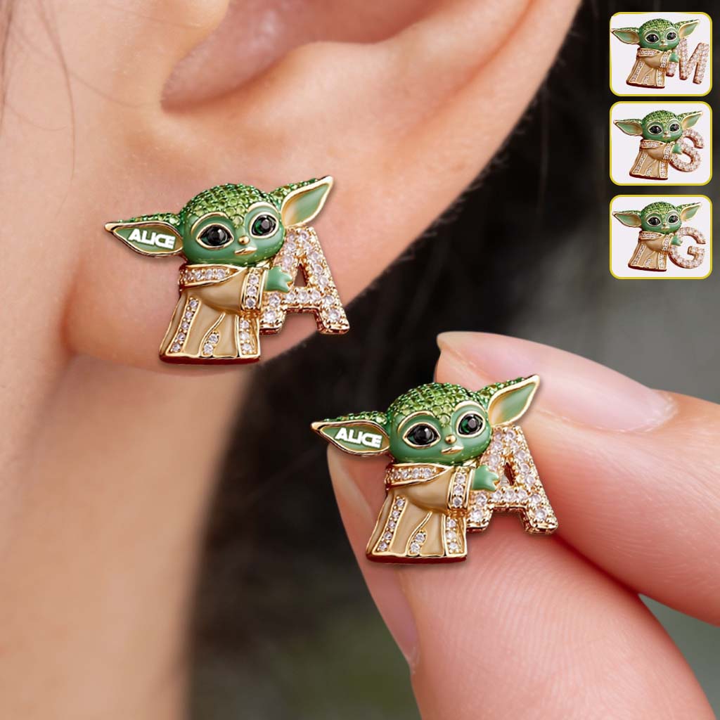 Personalized Galaxy Character Love Letter Stud Earrings Gift for Daughter Stud Earrings GradoCreations