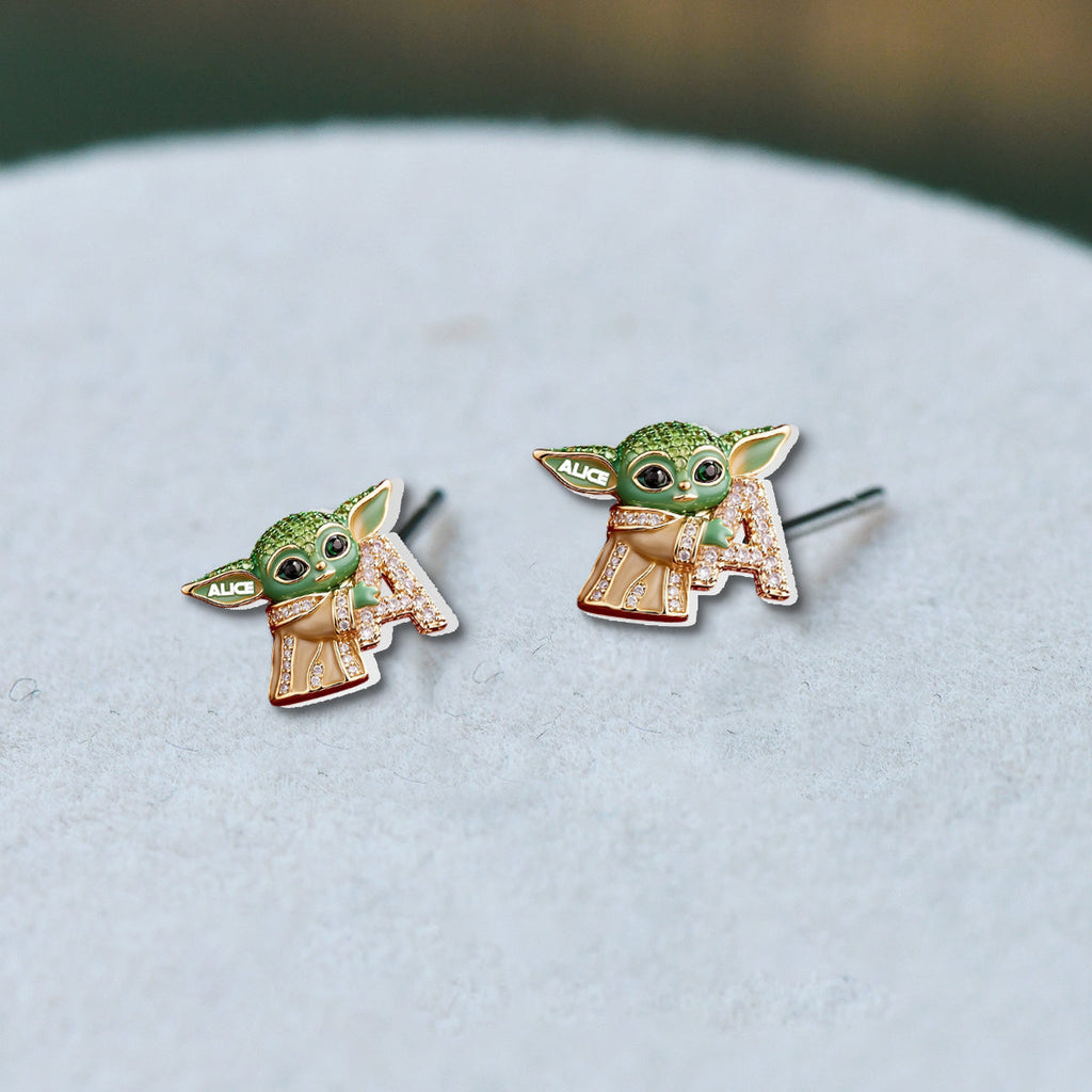 Personalized Galaxy Character Love Letter Stud Earrings Gift for Daughter Stud Earrings GradoCreations