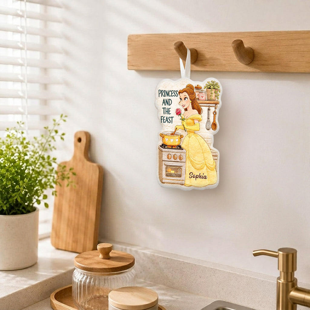 Personalized Beauty and The Beast Hand Towel Custom Name Gift Hand Towel GradoCreations