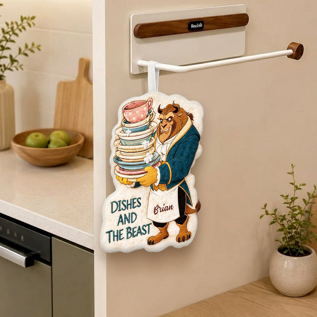 Personalized Beauty and The Beast Hand Towel Custom Name Gift Hand Towel GradoCreations