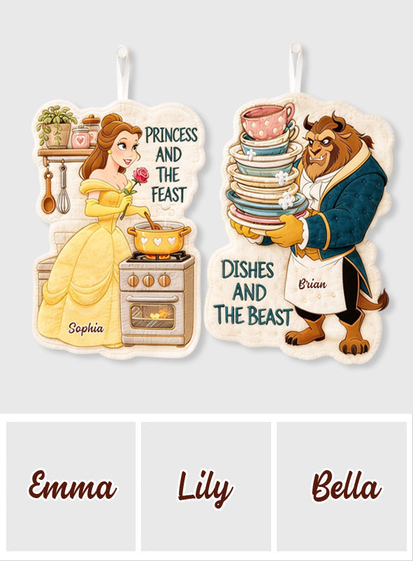 Personalized Beauty and The Beast Hand Towel Custom Name Gift Hand Towel GradoCreations