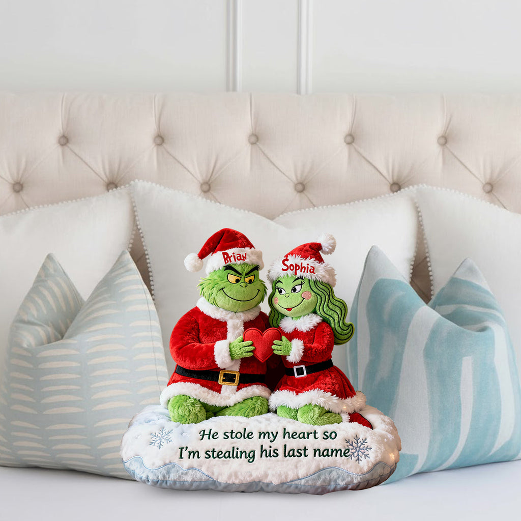Personalized Christmas Faux Fur Shaped Pillow Custom Name Gift Faux Fur Shaped Pillow GradoCreations