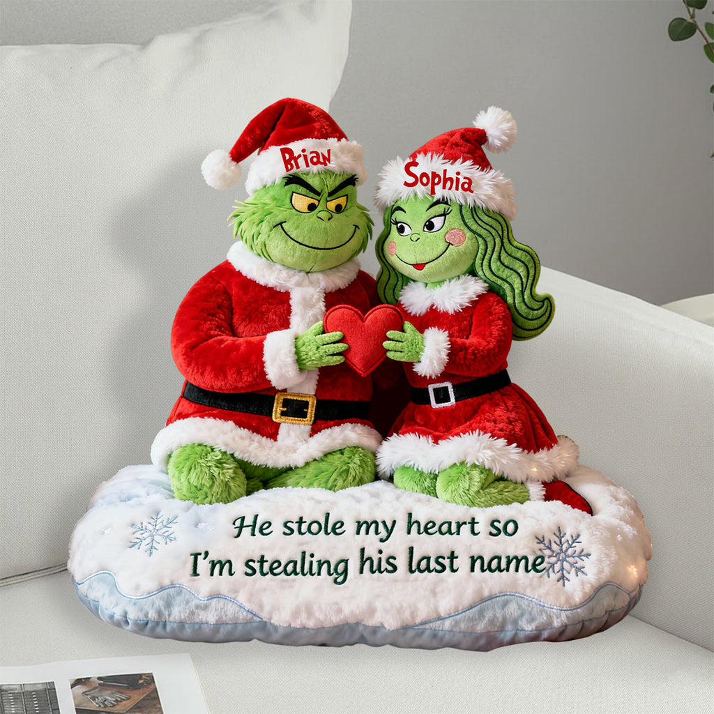Personalized Christmas Faux Fur Shaped Pillow Custom Name Gift Faux Fur Shaped Pillow GradoCreations