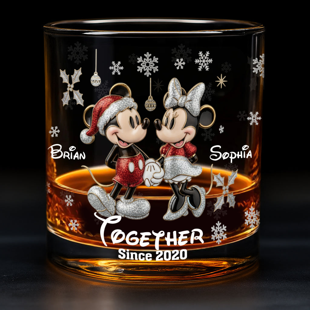 Personalized Whiskey Glass with Engraved Names Gift for Couple Whiskey Glass GradoCreations