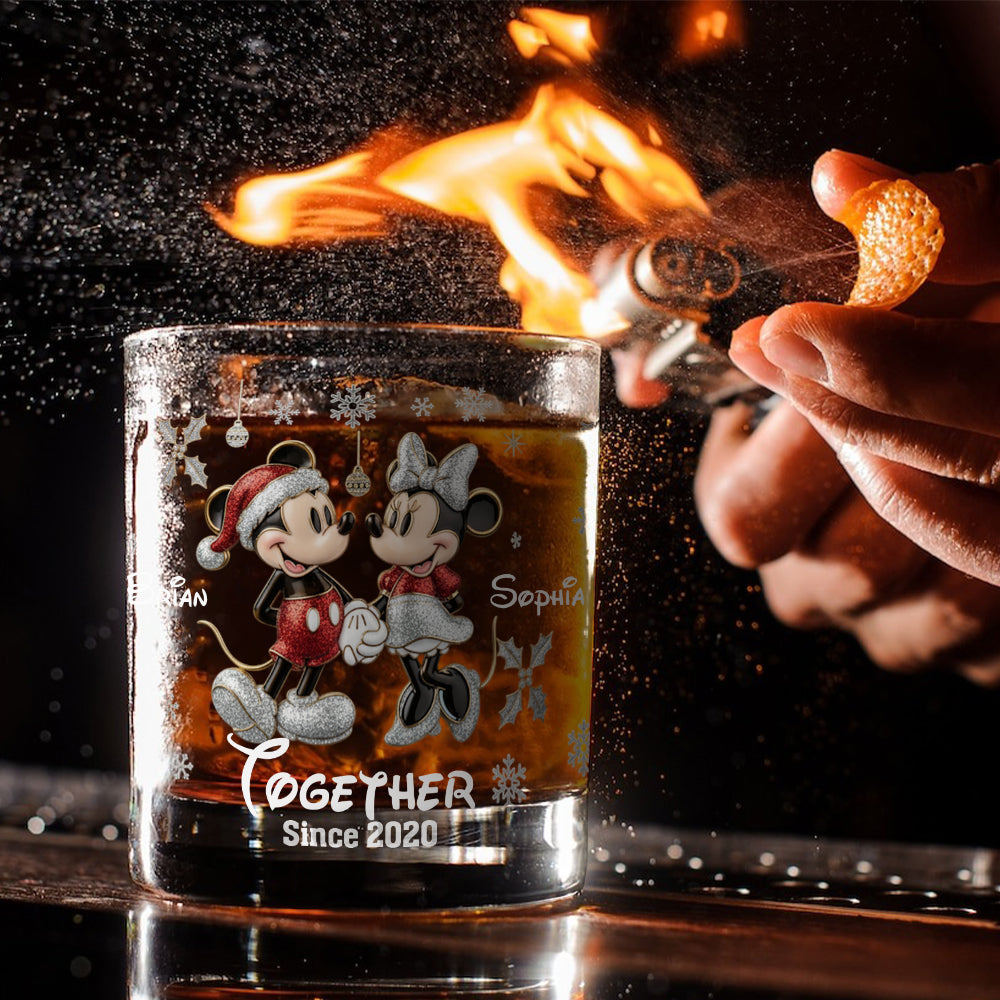 Personalized Whiskey Glass with Engraved Names Gift for Couple Whiskey Glass GradoCreations