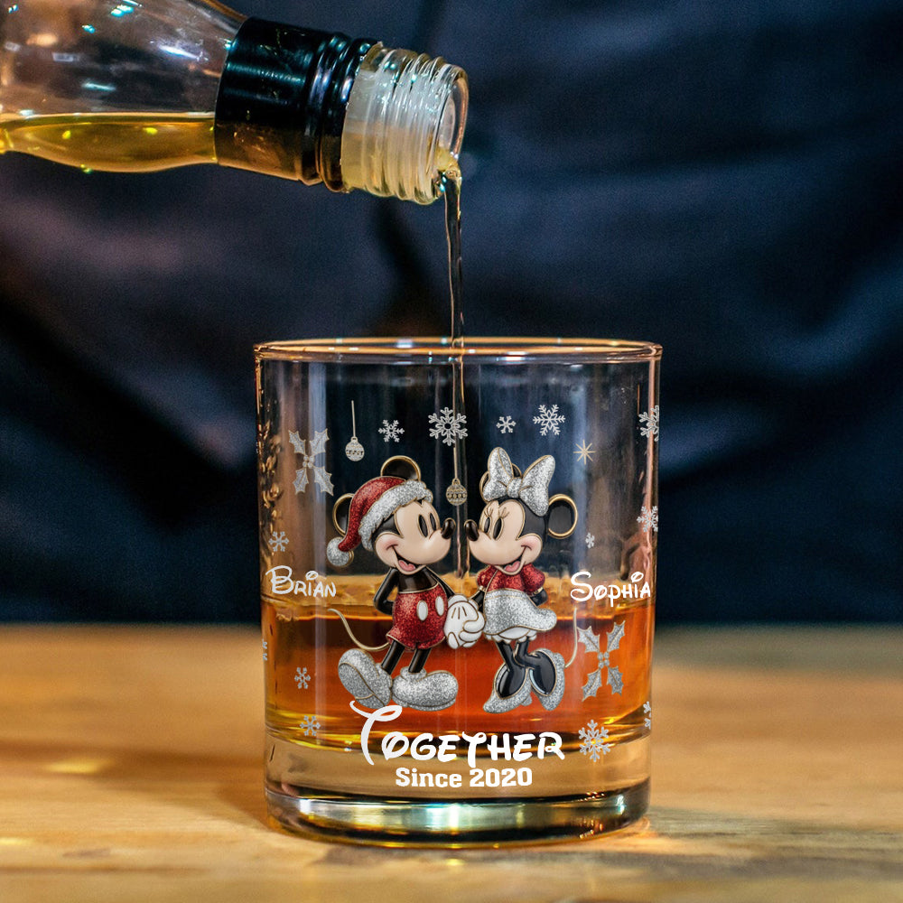 Personalized Whiskey Glass with Engraved Names Gift for Couple Whiskey Glass GradoCreations