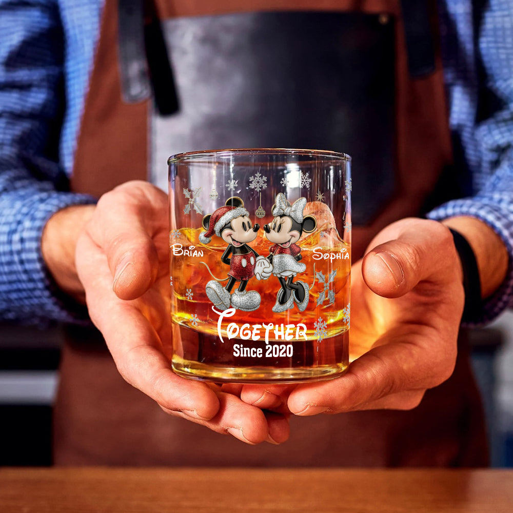 Personalized Whiskey Glass with Engraved Names Gift for Couple Whiskey Glass GradoCreations