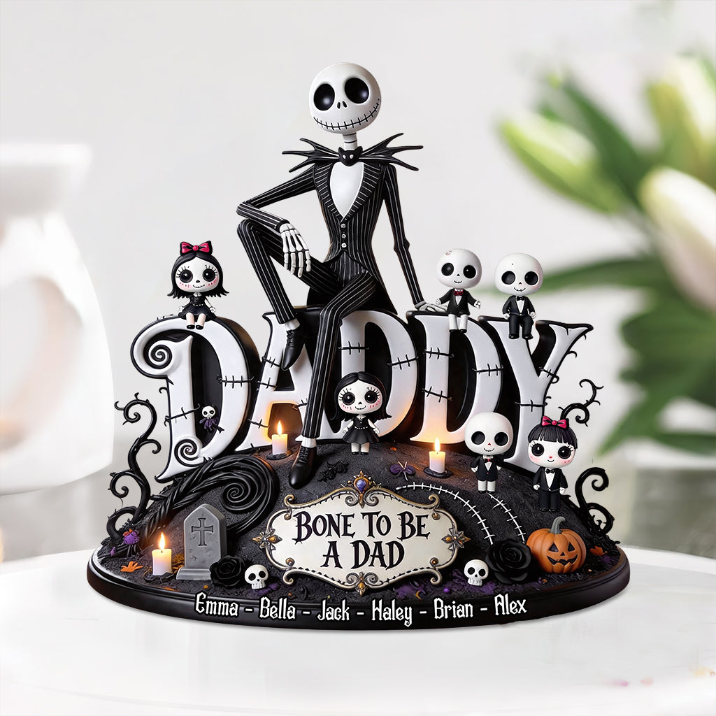 Personalized Nightmare Acrylic Plaque Gift for Dad - Bone To Be A Dad Custom Shaped Acrylic Plaque GradoCreations