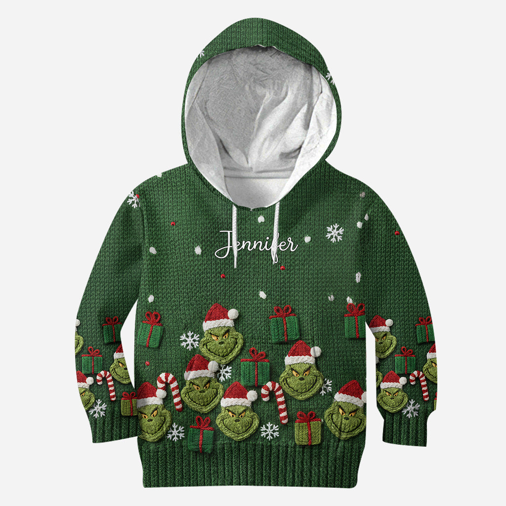 Personalized Christmas Grinch Hoodie and Leggings Set for Her Hoodie & Leggings GradoCreations
