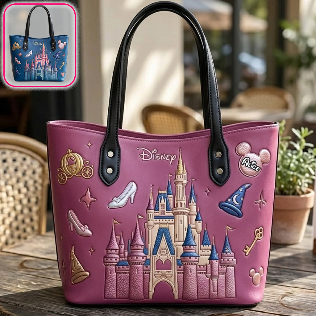 Personalized Disney Castle Tote Bag Custom Name Gift for Kids Tote Bag GradoCreations