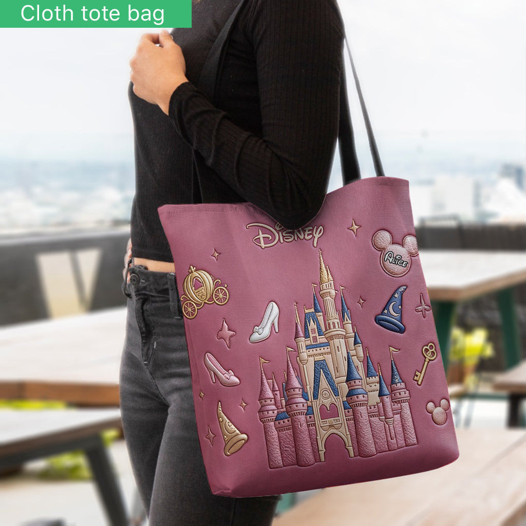 Personalized Disney Castle Tote Bag Custom Name Gift for Kids Tote Bag GradoCreations