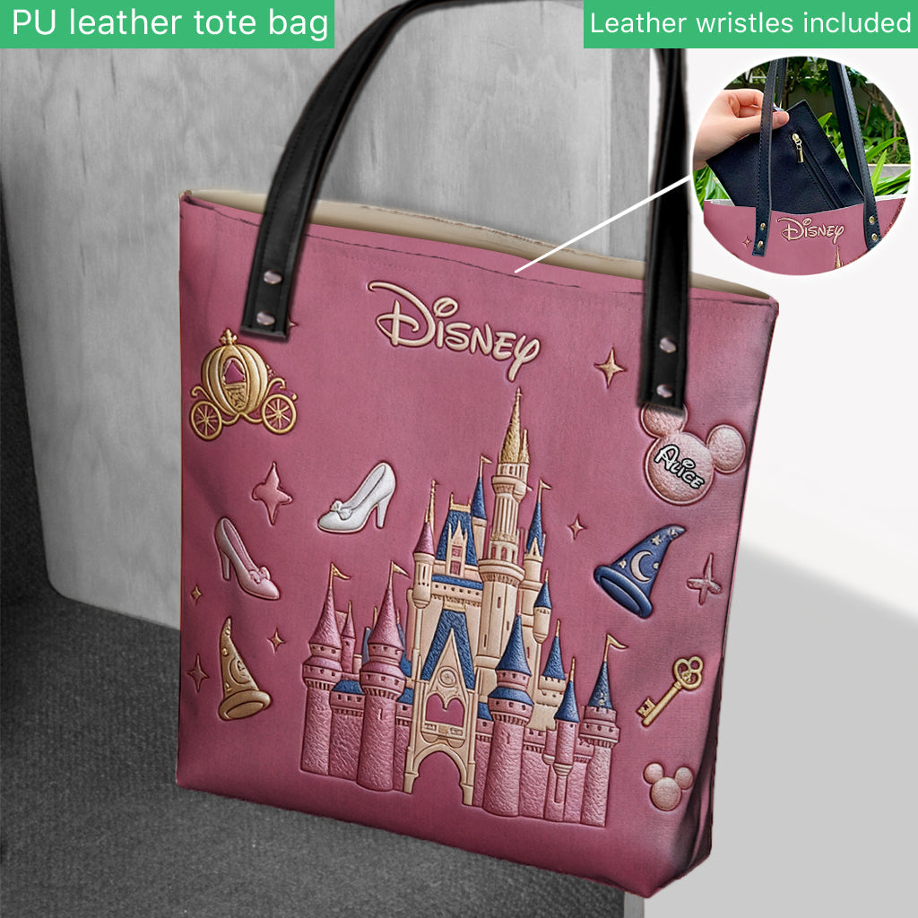 Personalized Disney Castle Tote Bag Custom Name Gift for Kids Tote Bag GradoCreations