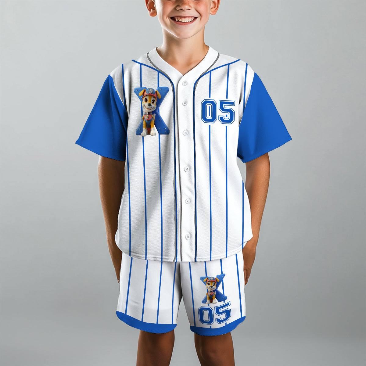 Personalized Paw Patrol Kid Jersey Shirt & Shorts Set - Custom Name Sports Apparel Kid Jersey Shirt & Shorts GradoCreations