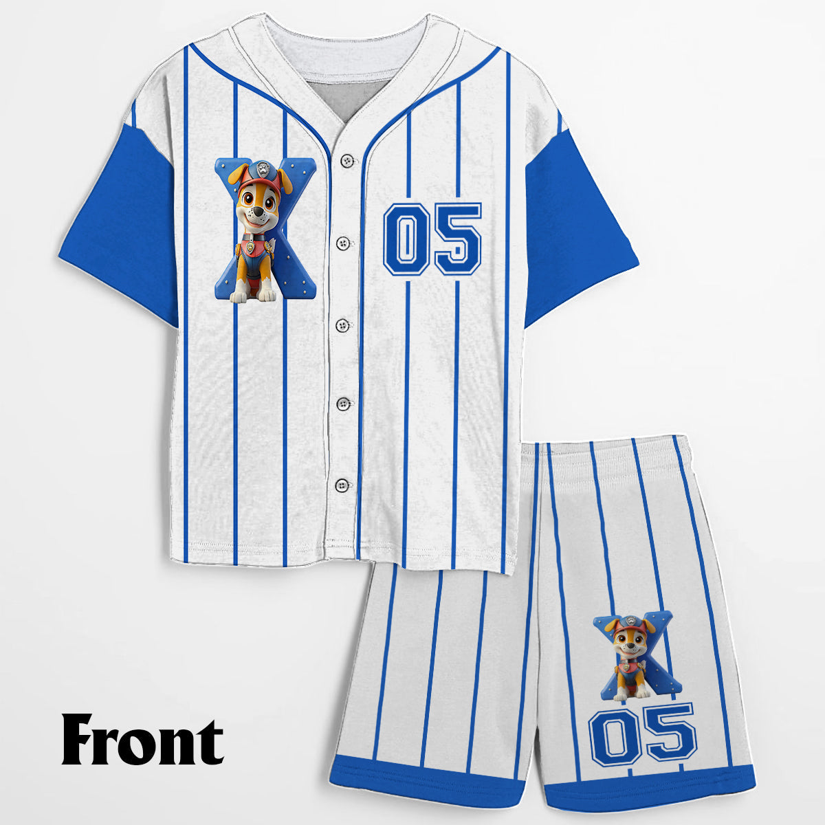 Personalized Paw Patrol Kid Jersey Shirt & Shorts Set - Custom Name Sports Apparel Kid Jersey Shirt & Shorts GradoCreations