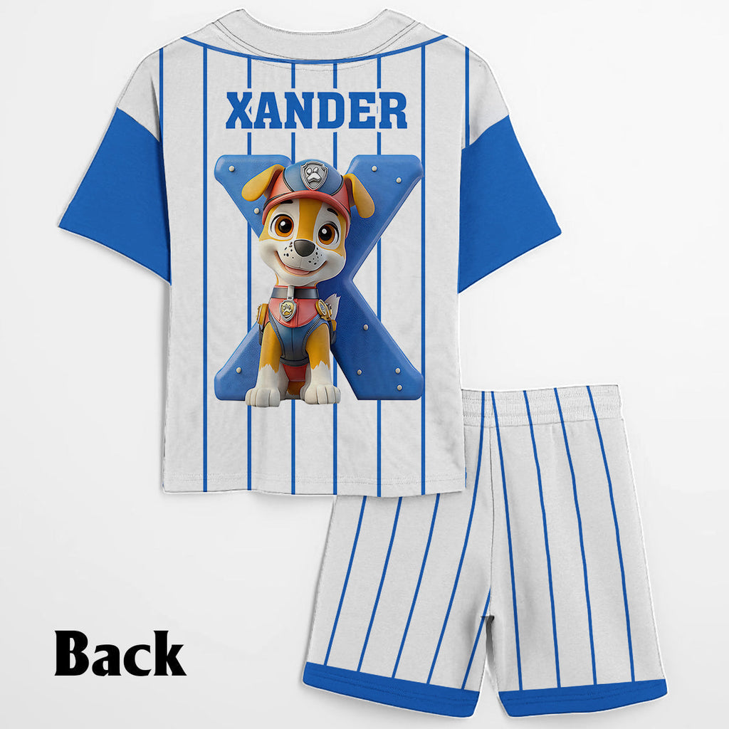 Personalized Paw Patrol Kid Jersey Shirt & Shorts Set - Custom Name Sports Apparel Kid Jersey Shirt & Shorts GradoCreations