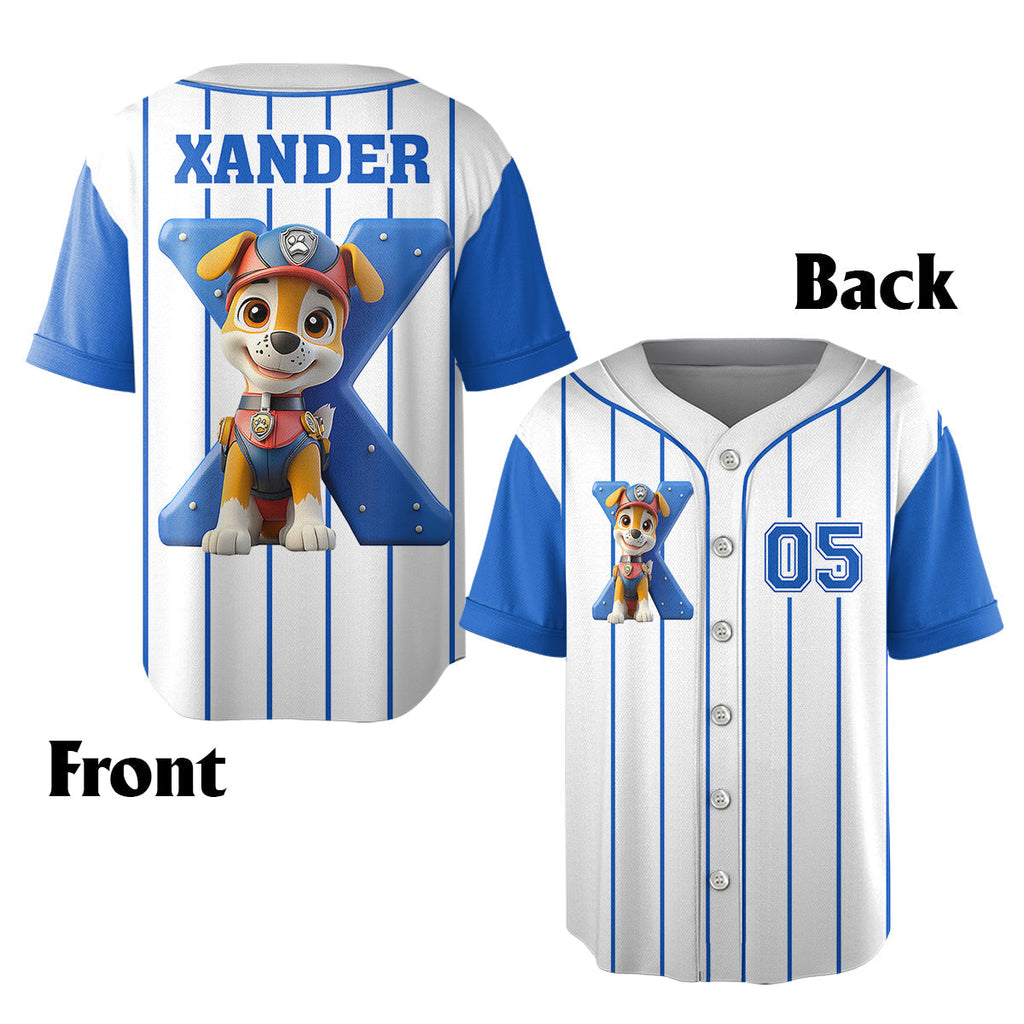 Personalized Paw Patrol Kid Jersey Shirt & Shorts Set - Custom Name Sports Apparel Kid Jersey Shirt & Shorts GradoCreations
