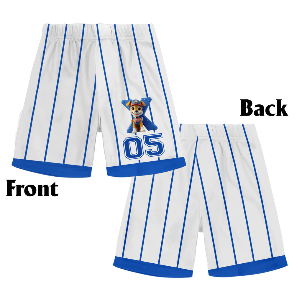 Personalized Paw Patrol Kid Jersey Shirt & Shorts Set - Custom Name Sports Apparel Kid Jersey Shirt & Shorts GradoCreations