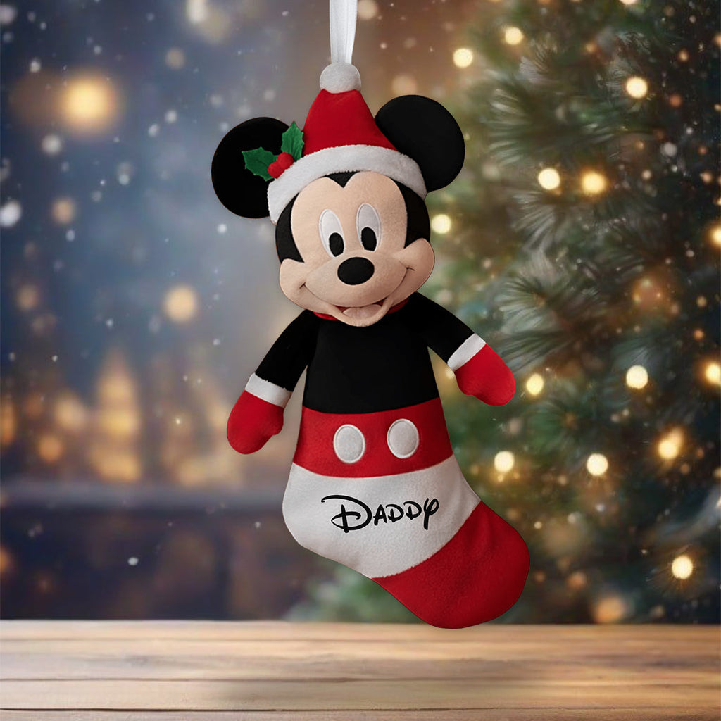 Personalized Mouse Shaped Christmas Stocking Custom Name Gift Shaped Christmas Stocking GradoCreations