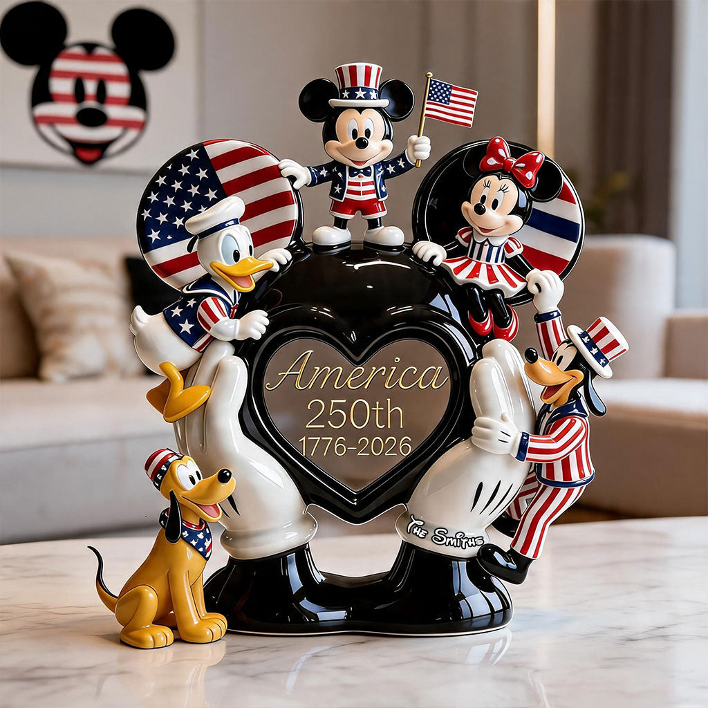 Personalized Acrylic Mouse Plaque Gift for Family | 4th of July Decor Custom Shaped Acrylic Plaque GradoCreations
