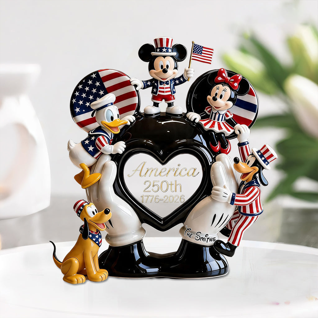 Personalized Acrylic Mouse Plaque Gift for Family | 4th of July Decor Custom Shaped Acrylic Plaque GradoCreations