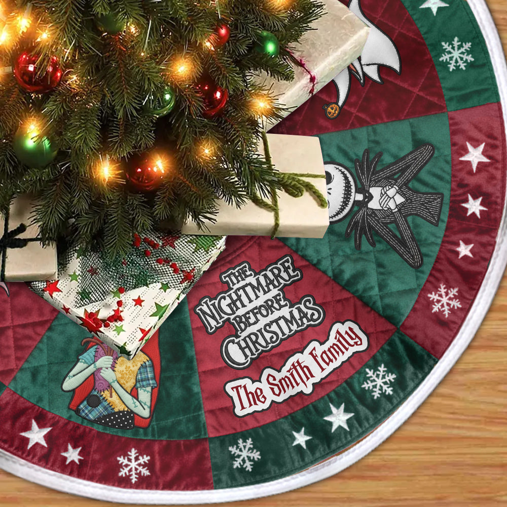 Personalized The Nightmare Before Christmas Tree Skirt for Family Gift Tree Skirt GradoCreations