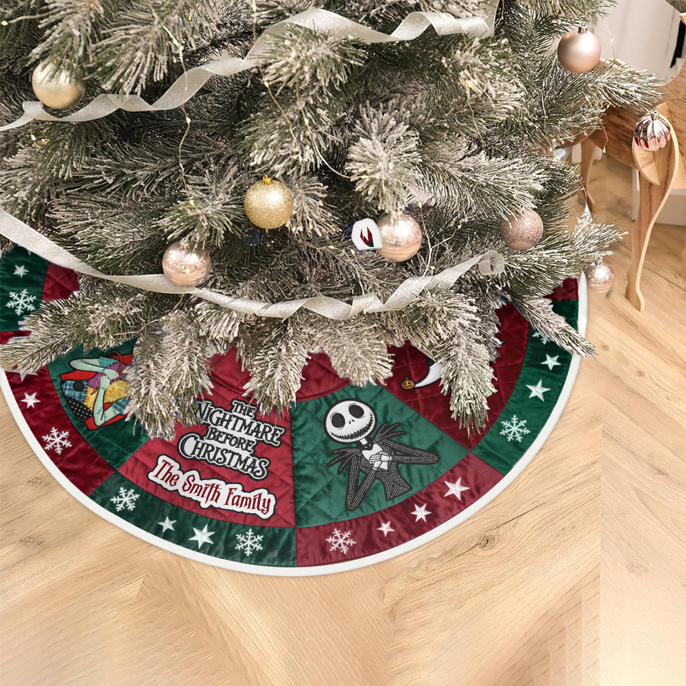 Personalized The Nightmare Before Christmas Tree Skirt for Family Gift Tree Skirt GradoCreations